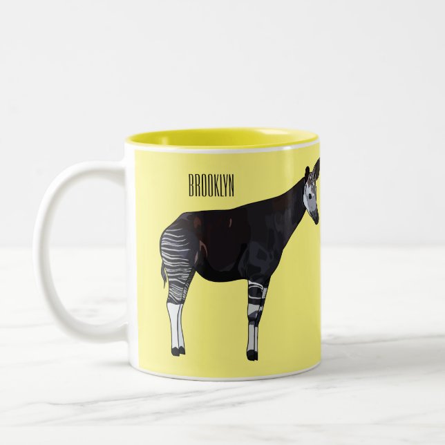 Taza Bicolor Ilustracion personalizado de Okapi (Izquierda)
