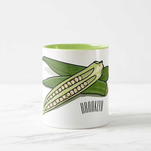 Taza Bicolor Ilustracion personalizado de Okra (Centro)