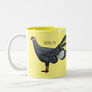 Taza Bicolor Ilustracion personalizado de pájaro de orejas azul