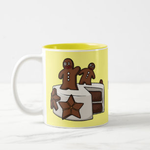 Taza Bicolor Ilustracion personalizado de pastel de pan de jeng