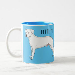 Taza Bicolor Ilustracion personalizado de perro argentino Dogo