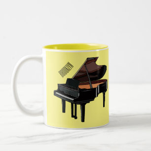 Taza Bicolor Ilustracion personalizado de piano