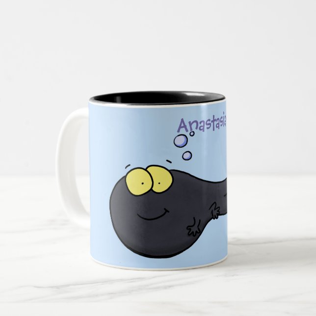 Taza Bicolor Ilustracion personalizado de renacuajo divertido (Anverso izquierdo)