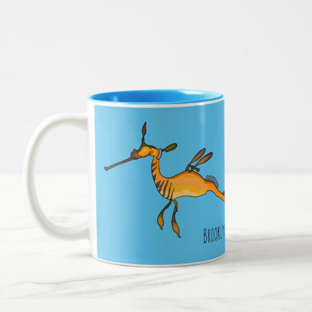 Taza Bicolor Ilustracion personalizado de Seadragon Weedy (Izquierda)