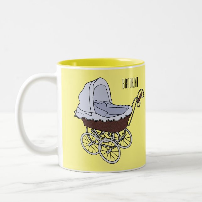 Taza Bicolor Ilustracion personalizado de Stroller (Izquierda)