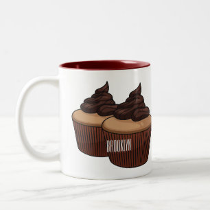 Taza Bicolor Ilustracion personalizado de tarta