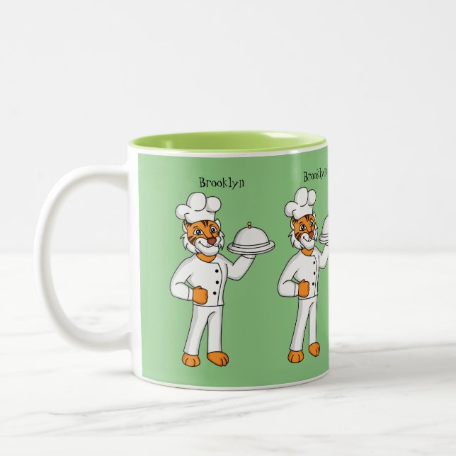 Taza Bicolor Ilustracion personalizado de tigre gracioso (Izquierda)