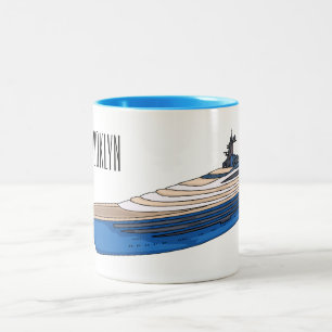 Taza Bicolor Ilustracion personalizado de yates