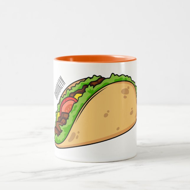 Taza Bicolor Ilustracion personalizado Taco (Centro)