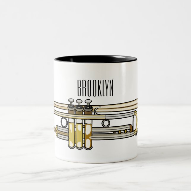 Taza Bicolor Ilustracion personalizado Trumpet (Centro)