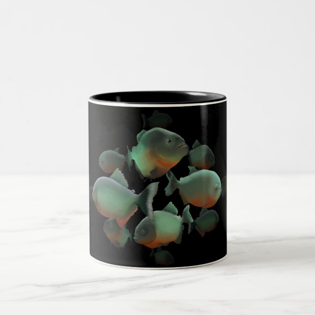 Taza Bicolor Ilustracion Piranhas (Centro)