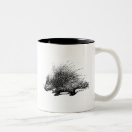 Taza Bicolor Ilustracion vintage de Porcupine