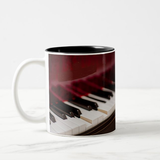 Taza Bicolor Ilustrante arte de piano (Izquierda)