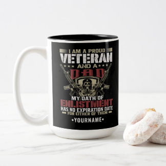 Taza Bicolor I'm Proud To Be A Veteran And A Dad