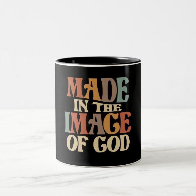 Taza Bicolor Imagen De Dios Cita Cristiana (Centro)