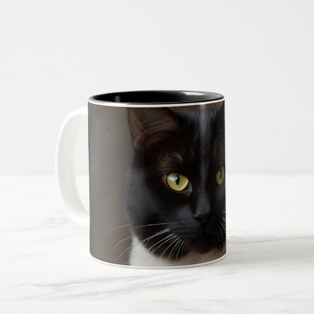 Taza Bicolor Imagen de gato (Anverso izquierdo)