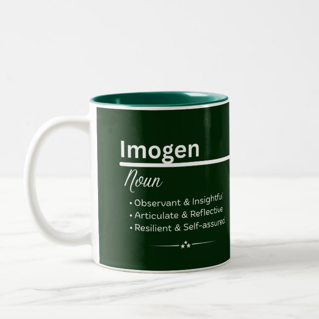 Taza Bicolor Imogen Personalized Name Coffee Mug (Izquierda)