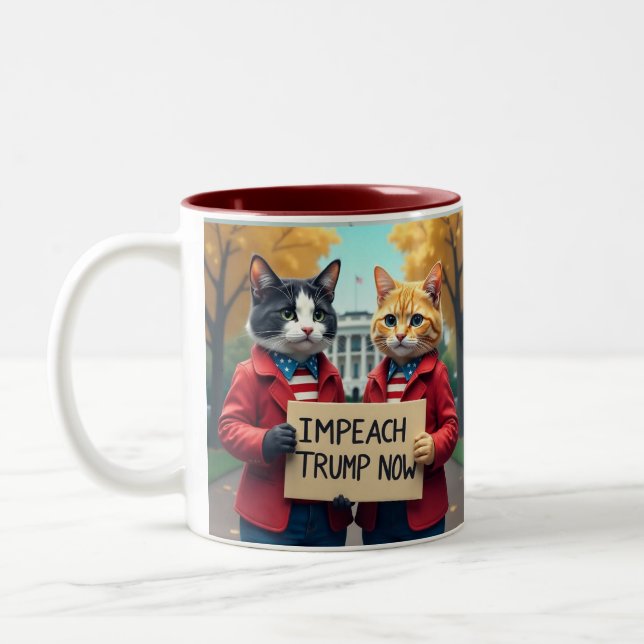 Taza Bicolor Impedir a Trump ahora gato (Izquierda)