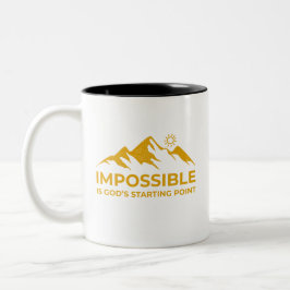 Taza Bicolor Imposible es el punto de partida de Dios, Inspirad