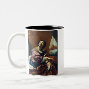 Taza Bicolor Impresión artística "Concierto celestial" de Santa