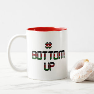 Taza Bicolor Impresión artística de paz, amor y unidad de Kenia