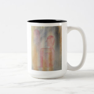 Taza Bicolor Impresión de acuarela Noche De La Luna Roja