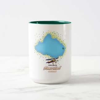 Taza Bicolor Impresión de arte de mapa del lago Mosvatnet Norue