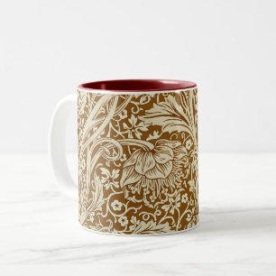 Taza Bicolor Impresión de arte floral vintage Arcadia de Willia