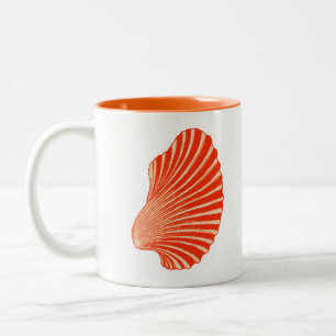 Taza Bicolor Impresión de bloque de Shell de concha de