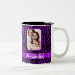 Taza Bicolor Impresión de cebra morada