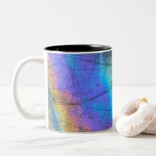 Taza Bicolor Impresión de cristal de arcoiris laberinoso
