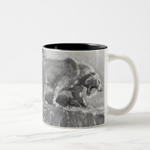 Taza Bicolor Impresión de la antigüedad del tigre del diente