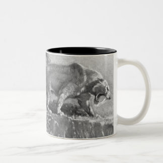 Taza Bicolor Impresión de la antigüedad del tigre del diente de