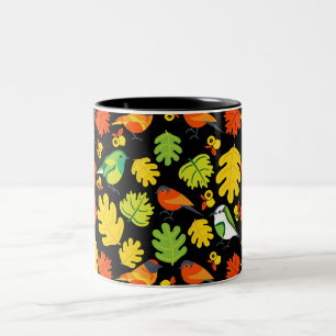 Taza Bicolor Impresión de la decoración del hogar de pájaro de 