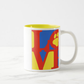 Taza Bicolor Impresión de la pata del AMOR