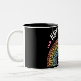 Taza Bicolor Impresión de leopardo arco iris feliz día de Pi