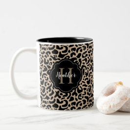 Taza Bicolor Impresión de leopardo monograma
