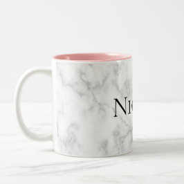 Taza Bicolor Impresión de mármol blanca elegante de encargo del