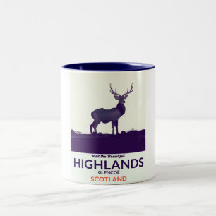 Taza Bicolor Impresión de vacaciones en Glencoe, Highlands esco