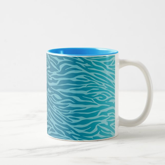 Taza Bicolor Impresión de zebra Aqua Ombre (Derecha)