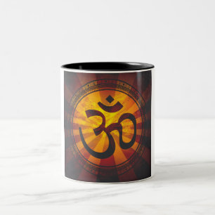 Taza Bicolor Impresión del símbolo de OM del vintage