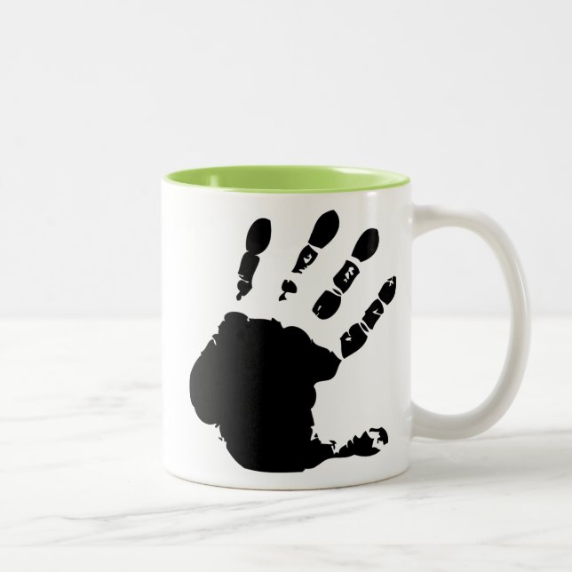 Taza Bicolor Impresión fresca de la mano; Handprint (Derecha)