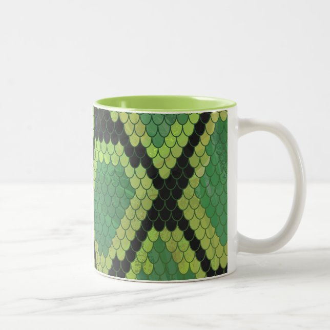 Taza Bicolor Impresión verde y negra de serpiente (Derecha)