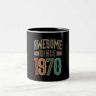 Taza Bicolor Impresionante desde 1970 52º cumpleaños gracioso r