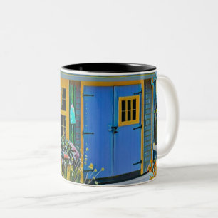 Taza Bicolor Impresionante pintura en bicicleta