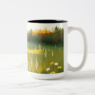 Taza Bicolor Impresionante pradera tranquila