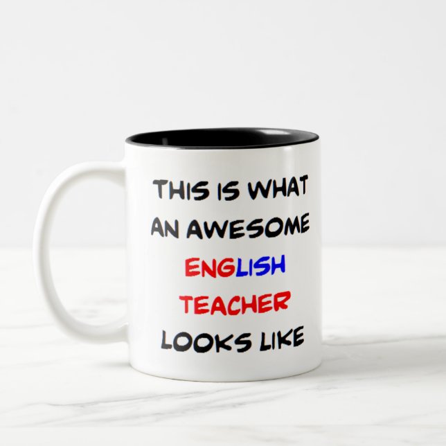 Taza Bicolor impresionante profesor de inglés (Izquierda)