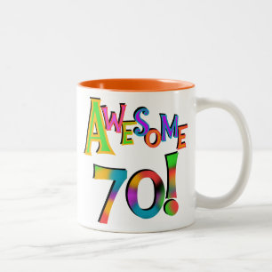 Taza Bicolor Impresionantes camisetas de 70 cumpleaños y regalo
