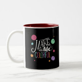 Taza Bicolor Impresiones positivas de mensajes con diseños artí