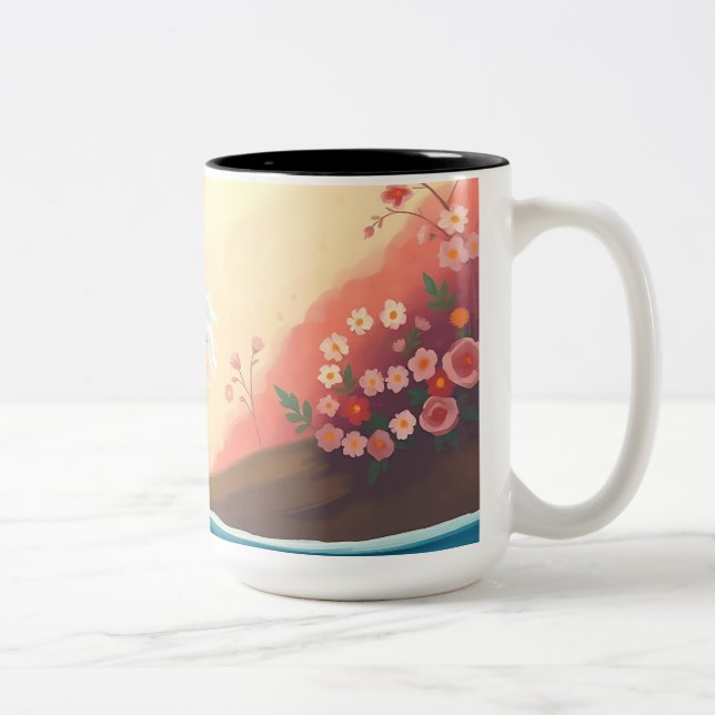 Taza Bicolor Impressionistic Ocean Wave (Derecha)
